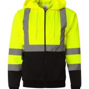 ML Kishigo Class 3 Heavyweight (9 oz.) Full-Zip Hoodie (Black Bottom)