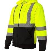 ML Kishigo Class 3 Heavyweight (9 oz.) Full-Zip Hoodie (Black Bottom)