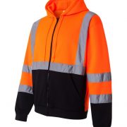 ML Kishigo Class 3 Heavyweight (9 oz.) Full-Zip Hoodie (Black Bottom)