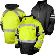 ML KISHIGO JS135 BLACK SERIES 2-IN-1 SAFETY JACKET WITH REMOVABLE HOODIE LINER