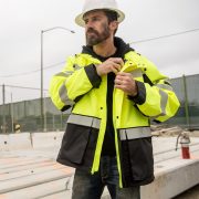 ML KISHIGO JS135 BLACK SERIES 2-IN-1 SAFETY JACKET WITH REMOVABLE HOODIE LINER